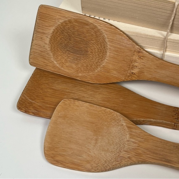 [SOLD!] Vintage Set of 3 Pampered Chef Bamboo Wooden Spatulas Kitchen Utensils - Picture 2 of 15